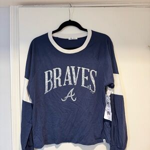 NWT Blue Women’s Atlanta Braves Long Sleeve baseball tee